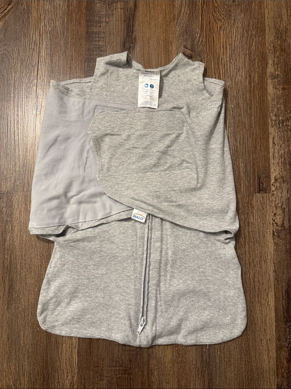 Halo Light Gray Convertible Sleepsack Swaddle